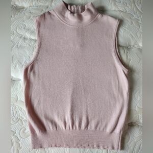 White House Black Market 5% Cashmere Mock Neck Sleeveless Sweater Women's M EUC
